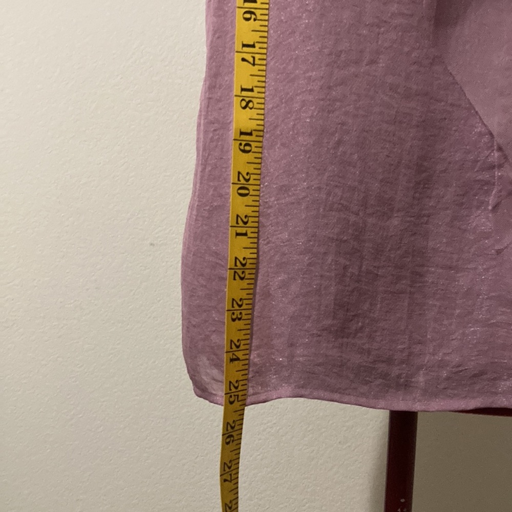 Loft SZ S sleeveless ruffled collared lilac with lining blouse & visible zipper - Picture 4 of 6